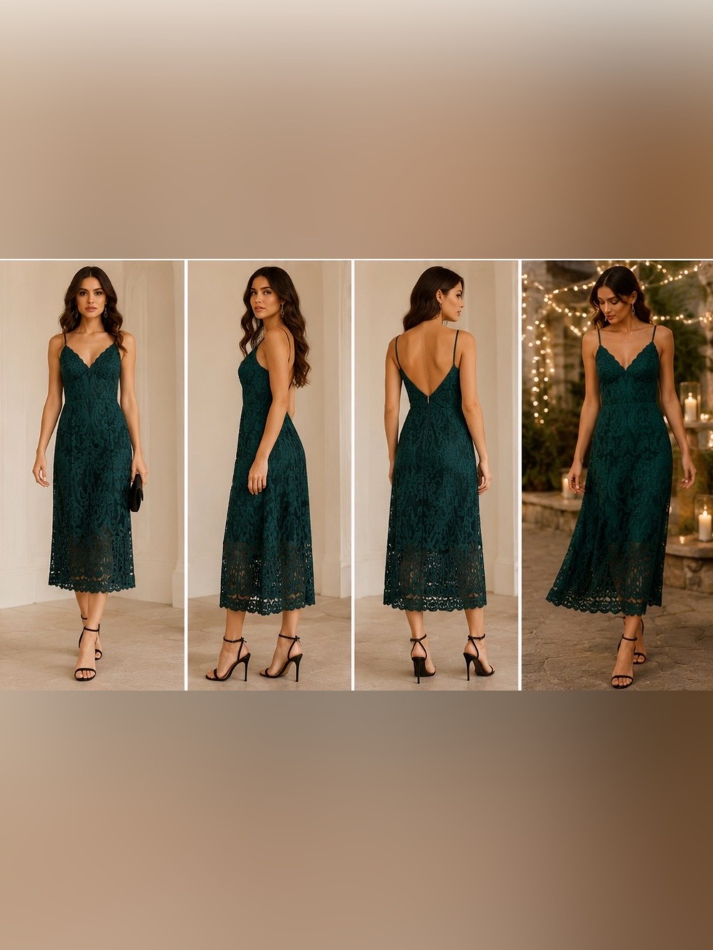 Bardot Emerald Green Embroidered Lace Sweetheart Midi Dress 8